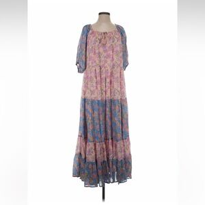 Spell Pink and Blue Floral Maxi Dress